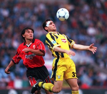 Christian Vieri in the Cup Winners' Cup final against Real Mallorca.