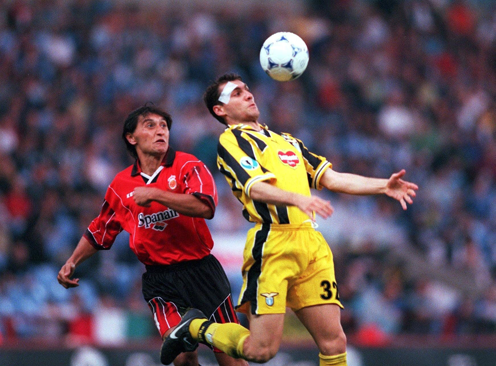 Christian Vieri in the Cup Winners' Cup final against Real Mallorca.