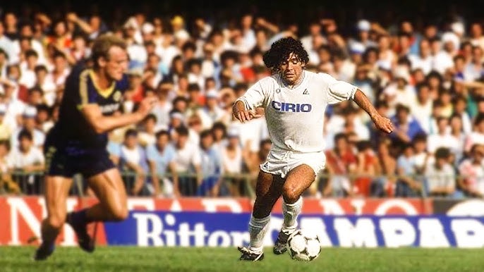 Diego Maradona during his Napoli debut in September 1984