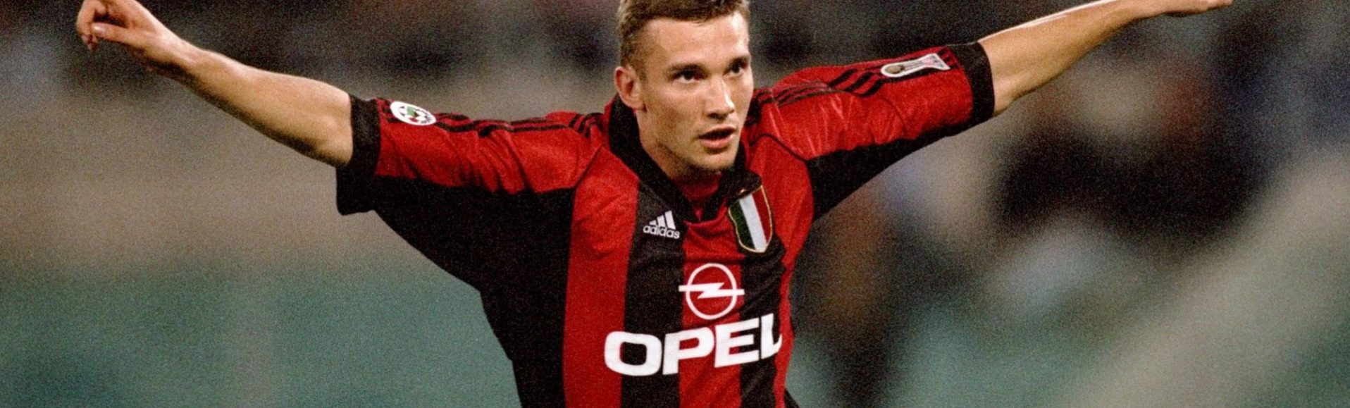 3 Oct 1999: Andrei Shevchenko of AC Milan celebrates his goal against Lazio during the Serie A match at the Stadio Olimpico in Rome, Italy. \ Mandatory Credit: Claudio Villa /Allsport