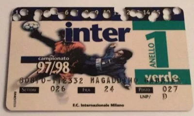 Youri Djoarkaeff and his bicycle kick appeared on Inter season cards in 1997 