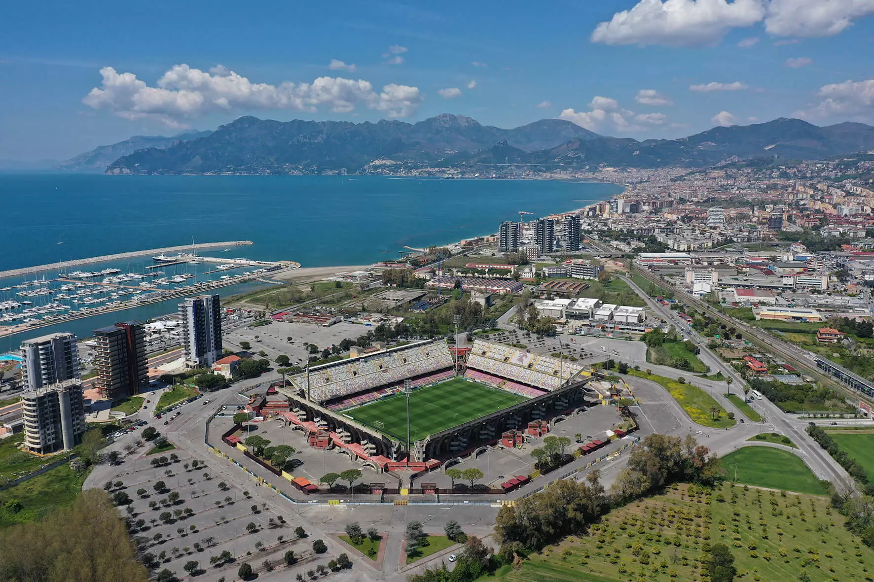 Salernitana Stadium With Sea